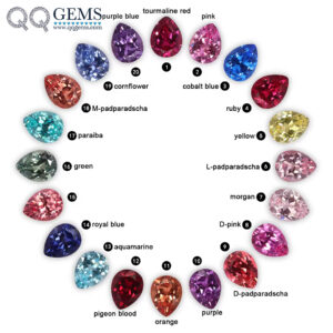 Pear Cut Laboratory Cultivated Sapphire Multicolored Loose Gemstones Pear Shape Lab Created Sapphire Gemstones