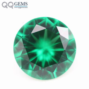 0.8-16mm Round Brilliant Cut Emerald Green Nano Gemstones Round Shape Green Nanosital Crystal Gems Synthetic Green Nano Stones