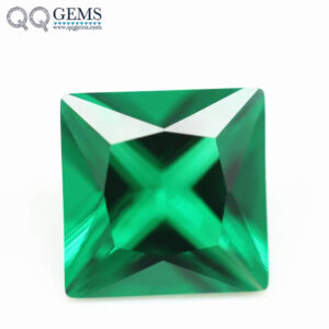 1.5*1.5mm-12*12mm square Shape Princess Cut Emerald Green Nano Gemstones Loose Stones Synthetic Green Nanosital Crystal Gems
