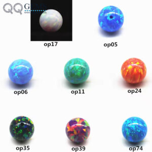 2-12mm 92 Multicolor Synthetic Opal Round Beads OP#01-OP92 White/blue Fire Opal Beads Loose Gemstones Full/half Hole Beads Opal