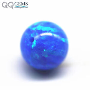 2mm-12mm 92 Multicolored Synthetic Opal Beads Round Sphere Shape OP#05 Blue Fire Opal Balls Loose Gemstones with Full/half Hole