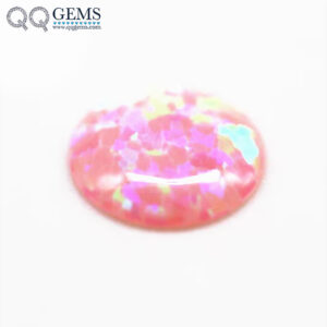 2mm-12mm 92 Multicolored Synthetic Opal Round Flat Back Cabochon Cut OP08 Color Fire Opal Loose Gemstones Opal Cabochon Gems
