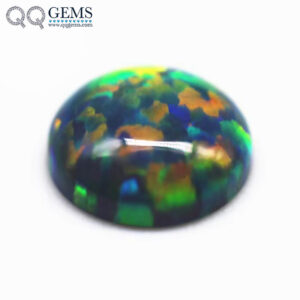 2mm-12mm 92 Multicolored Synthetic Opal Round Flat Back Cabochon Cut OP#35 Fire Opal Loose Gemstone Round Cabochon Opal Gems