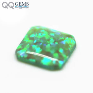 3*3-10*10mm Multicolored Synthetic Opal square Flat Back Cabochon Cut Opal OP#11 Light Green Fire Opal Cabochon Loose Gemstones