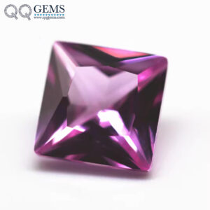 3*3-10*10mm square Shape Princess Cut 2# pink Ruby Corundum Loose Gemstone square Cut Synthetic 2# pink Sapphire Corundum Stones