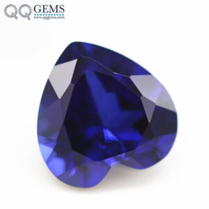3*3-12*12mm Diamond Cut Heart Cut 34# Blue Sapphire Corundum Gemstones Heart Shape Synthetic Corundum 34# Sapphire Blue Gemstone