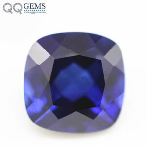 3*3-12*12mm Machine Cut Cushion Cut 34# Blue Sapphire Corundum Loose Gemstone Cushion Shape Synthetic 34# Blue Corundum Gemstone