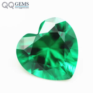 3*3mm-12*12mm Heart Cut Emerald Green Nano Gemstones Loose Stones Heart Shape Green Nanosital Gems Synthetic Green Nano Stones