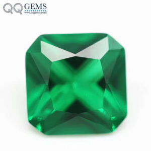3*3mm-12*12mm square Cut Corner Emerald Green Nano Gemstones Loose Stones Princess Cut square Shape Corner Green Nanosital Gems