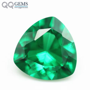 3*3mm to 12*12mm Trillion Cut Emerald Green Nano Loose Gemstones Trillion Shape Green Nanosital Gems Synthetic Green Nano Stones