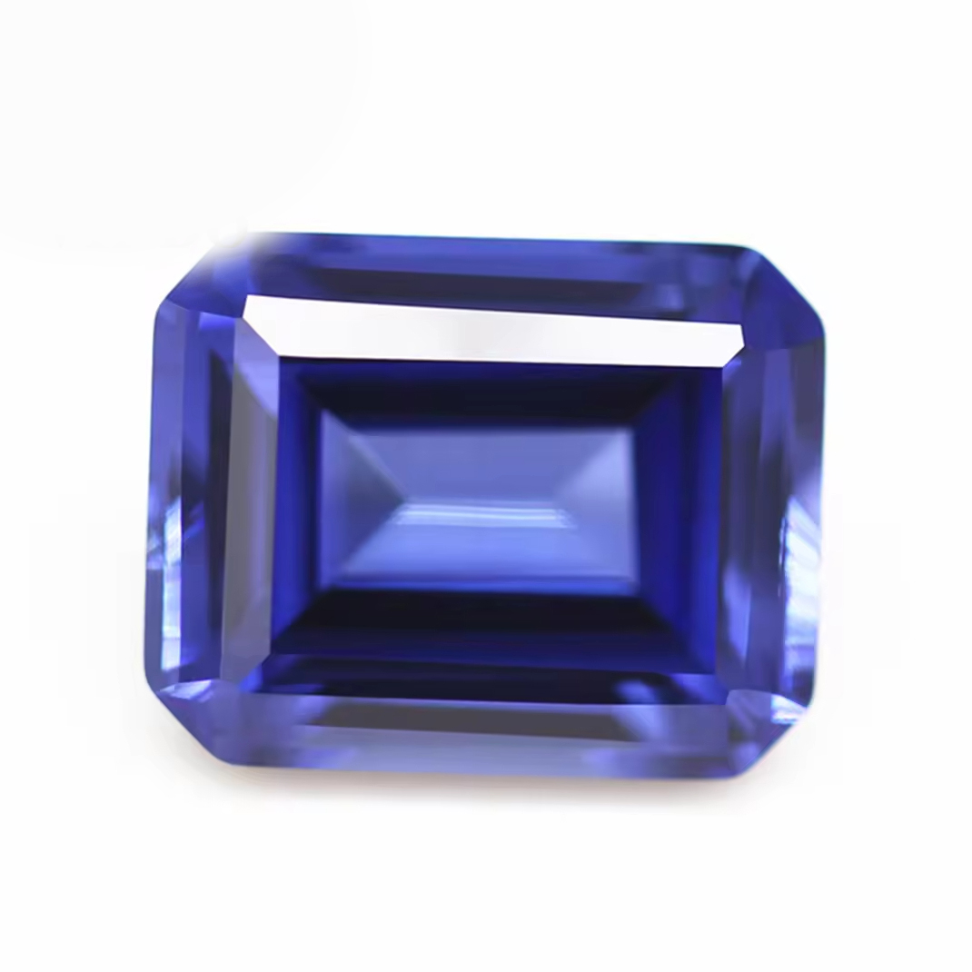3*5-10*14mm Step Cut Octagon Cut 34# Blue Sapphire Corundum Loose Stones Emerald Cut Artificial 34# Sapphire Blue Corundum Gems - Image 3