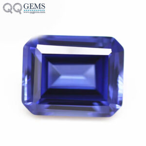 3*5-10*14mm Step Cut Octagon Cut 34# Blue Sapphire Corundum Loose Stones Emerald Cut Artificial 34# Sapphire Blue Corundum Gems