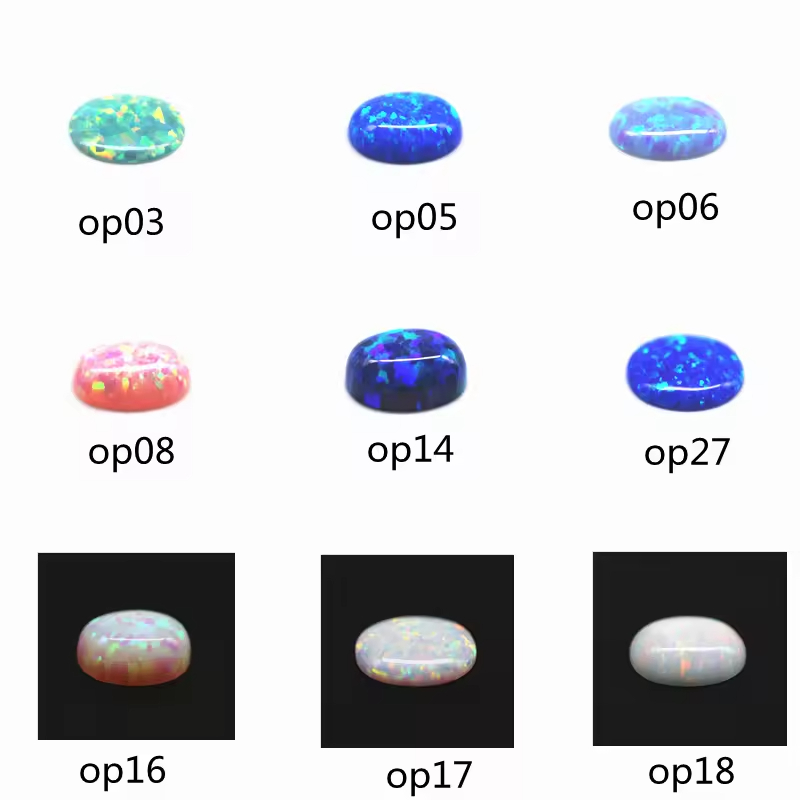 3*5-8*10mm Multicolored Synthetic Opal Oval Cabochon Opal OP#05 Blue Fire Opal Loose Gemstones Oval Flat Back Cabochon Cut Gems - Image 6