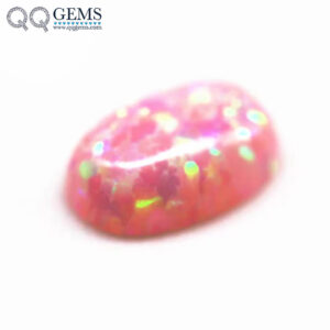 3*5-8*10mm Multicolored Synthetic Opal Oval Cabochon Cut OP#08 Light pink Fire Opal Loose Gemstones Oval Opal Cabochon Cut Gems
