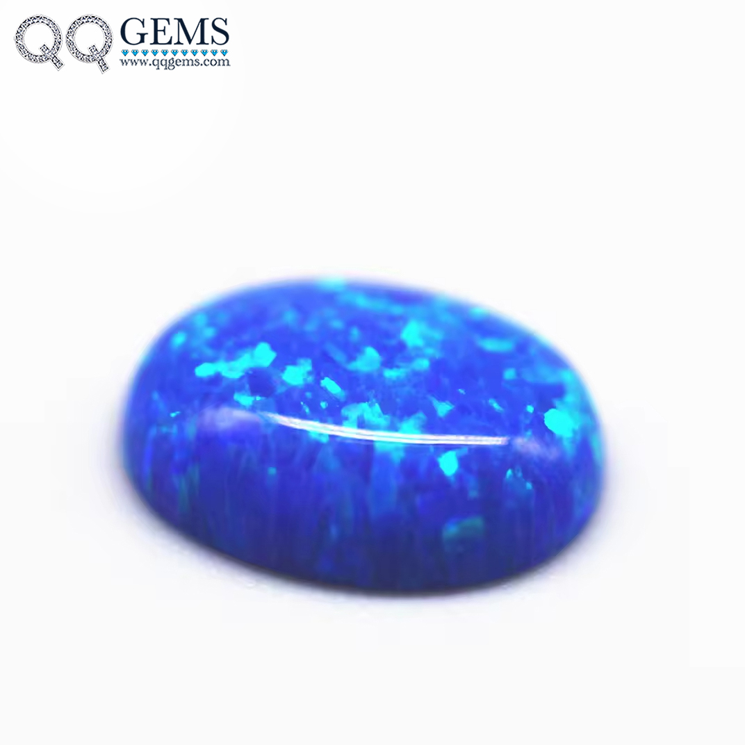 3*5-8*10mm Multicolored Synthetic Opal Oval Cabochon Opal OP#05 Blue Fire Opal Loose Gemstones Oval Flat Back Cabochon Cut Gems