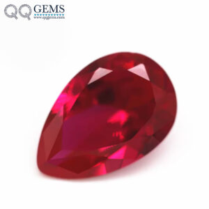 Corundum Loose Gemstones Pear Shape Synthetic 5# Ruby Corundum Red Sapphire Gemstones