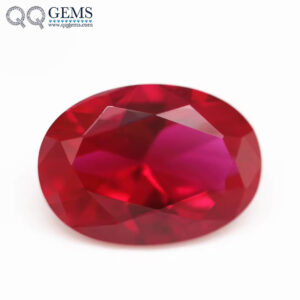 3*5mm-10*14mm Machine Cut Oval Cut 5# Ruby Corundum Loose Gemstones Oval Shape Synthetic 5# Red Corundum Sapphire Gemstones