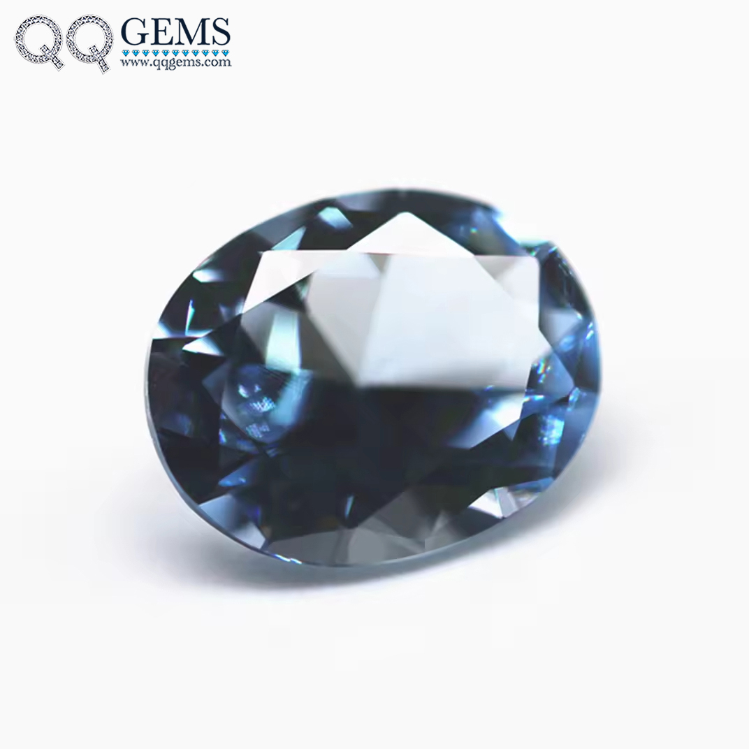 3*5mm-10*14mm Oval Cut Sky Blue Nano Gemstones Loose Stones Machine Cut Oval Shape Synthetic Aquamarine Nanosital Crystal Stones