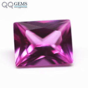 3*5mm-10*14mm Princess Cut baguette Cut 2# pink Ruby Corundum Loose Gemstone baguette Shape Artificial 2# pink Corundum Stones