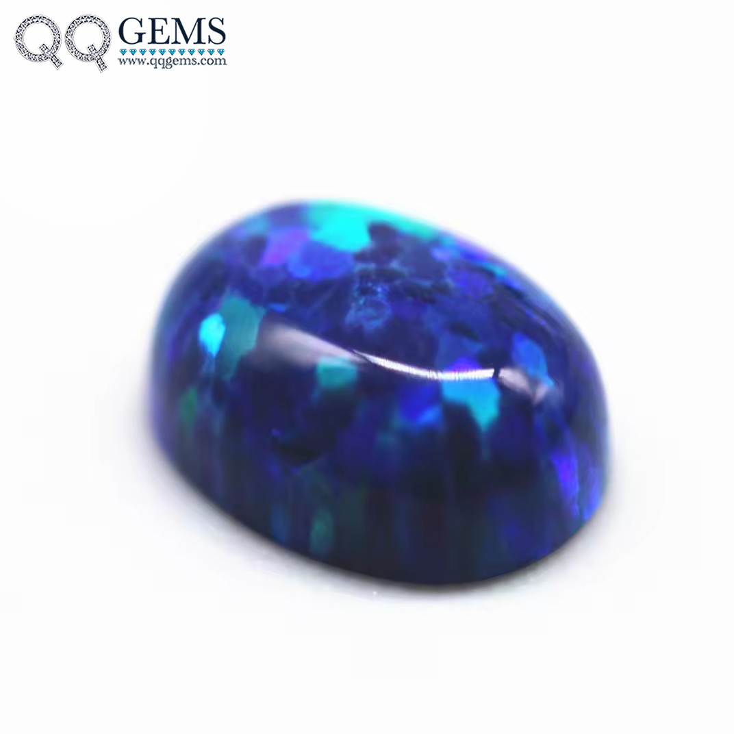 3*5mm-8*10mm 92 Multicolored Synthetic Opal Oval Flat Back Cabochon Cut OP#14 Fire Opal Loose Gemstones Oval Cabochon Opal Gems