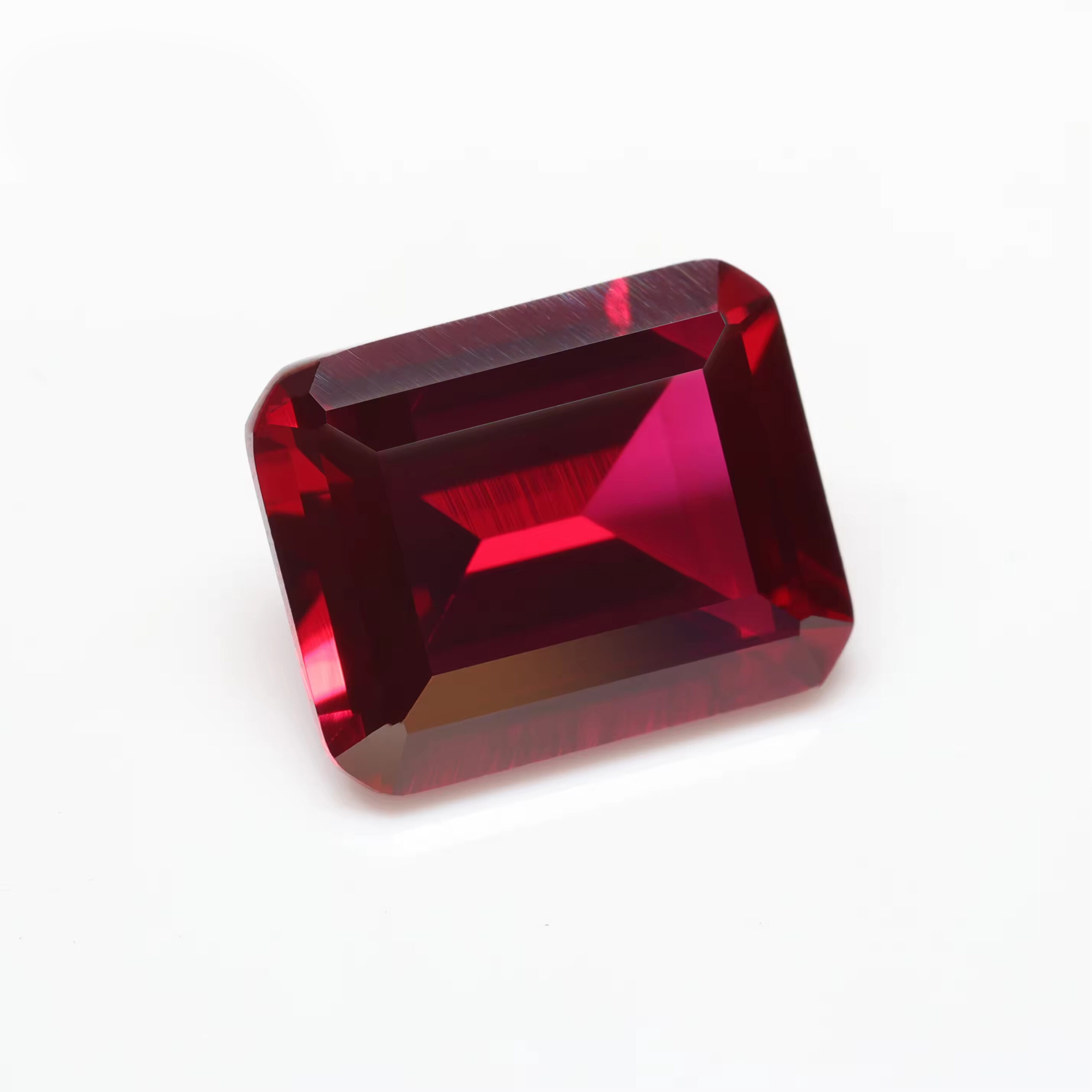4*6mm-8*10mm Machine Cut Emerald Cut/Octagon Cut 8# Dark Red Corundum Loose Gemstone Synthetic Corundum 8# Red Ruby Gemstone - Image 4