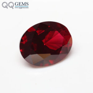 5A Grade 3*5-10*14mm Machine Cut Oval Cut 8# Dark Red Corundum Loose Gemstone Synthetic Corundum 8# Red Ruby Gemstone