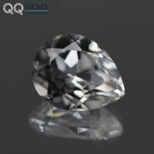 5A Grade Faceted Cut Pear Cut 12# White Sapphire Corundum Loose Gemstone Pear Shape Synthetic Corundum 12# White Corundum Stones
