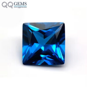 5A Grade square Shape Princess Cut 119# Aquamarine Blue Spinel Loose Gemstones square Cut Artificial 119# Blue Spinel Gemstones
