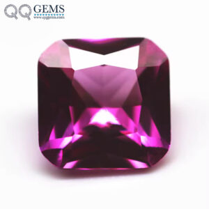 5A Quality 3*3-12*12mm square Cut Corner 3# Ruby Corundum Loose Gemstones square Shape Corner Synthetic 3# Red Corundum Gemstone