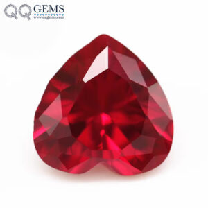 5A Quality 3*3mm-12*12mm Diamond Cut Heart Cut 5# Ruby Corundum Loose Gemstones Heart Shape Synthetic Corundum 5# Ruby Gemstones