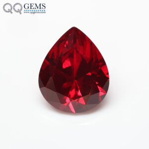 5A Quality Faceted Cut Pear Cut 8# Dark Red Corundum Loose Gemstone Pear Shape Synthetic Corundum 8# Ruby Red Sapphire Gemstones