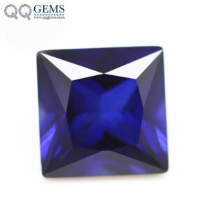 5A Quality square Shape Princess Cut 34# Blue Sapphire Corundum Loose Gemstone square Cut Synthetic 34# Corundum Sapphire Stones