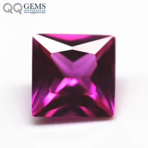 Good Quality Princess Cut baguette Cut 3# Rose Ruby Corundum Loose Gemstone baguette Shape Synthetic Rose Ruby 3# Corundum Stone