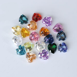 7A Grade Heart Cut Crushed Ice Cut Multi-color High Carbon Diamond Loose Gemstones Synthetic Cubic Zirconia Cz Diamond Gems