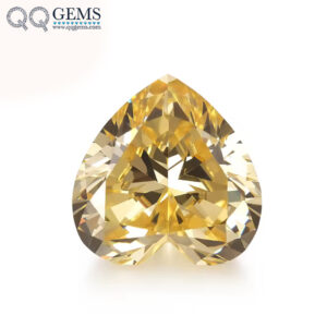 7A Grade High Quality Heart Crushed Ice Cut USA Canary Yellow High Carbon Diamond Loose Gemstone Synthetic CZ Simulation Diamond