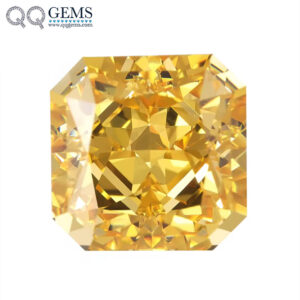 7A Grade High Quality Square Ice Flower Cut Corner USA Canary Yellow High Carbon Diamond Loose Gemstones Synthetic CZ Stones