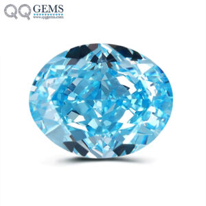 7A Grade Oval Crushed Ice Cut Aquamarine High Carbon Diamond Loose Gemstones Synthetic Oval Shape Ice Flower Cut CZ Zircon Gems