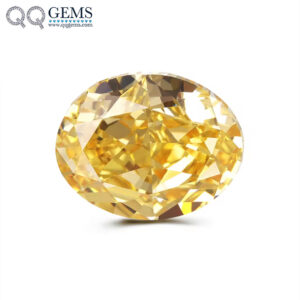 7A Grade Oval Cut Crushed Ice Cut USA Canary Yellow High Carbon Diamond Loose Gemstones Synthetic Yellow Cubic Zirconia Gems
