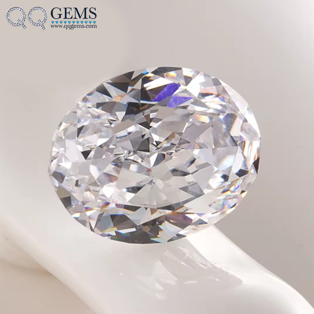 7A Grade Oval Shape Crushed Ice Cut White Color High Carbon Diamond Loose Gemstones Synthetic Cubic Zirconia Cz Diamond Gems - Image 4