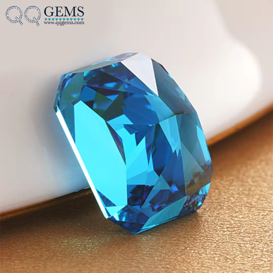 7A Grade Quality Octagon Crushed Ice Cut Blue Topaz High Carbon Diamond Loose Gemstones Synthetic Dark Aquamarine CZ Zirconia - Image 2