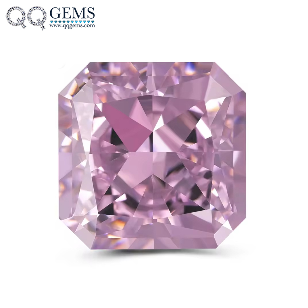 7A Grade Top Quality Square Crushed Ice Cut Corner USA Light pink High Carbon Diamond Loose Gemstones Simulated CZ Diamond