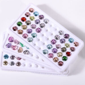 8*8mm Cushion Shaped Hand-held Flower Cut Craft White and Multicolour Wuzhou CubicZirconia CU Gemstone Loose Stone DIY Wholesale