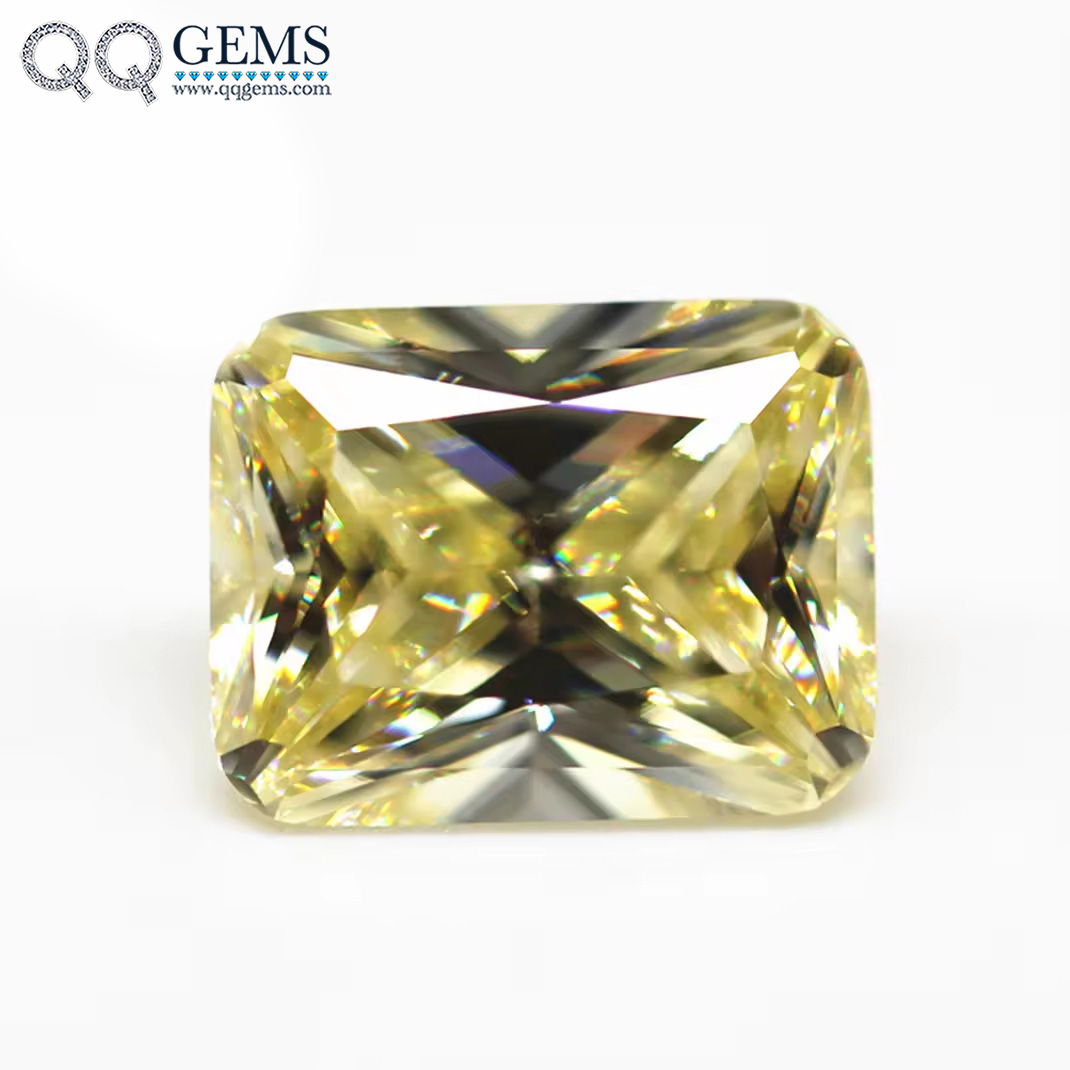9A Grade Quality Octagon Princess Cut Light Yellow High Carbon Diamond Loose Gems Exquisite Cutting Technology Zirconia Gems