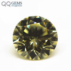 9A Grade Quality Round Brilliant Cut Canary Yellow High Carbon Diamond Loose Gemstones Synthetic Round Shape Cubic Zirconia Gems