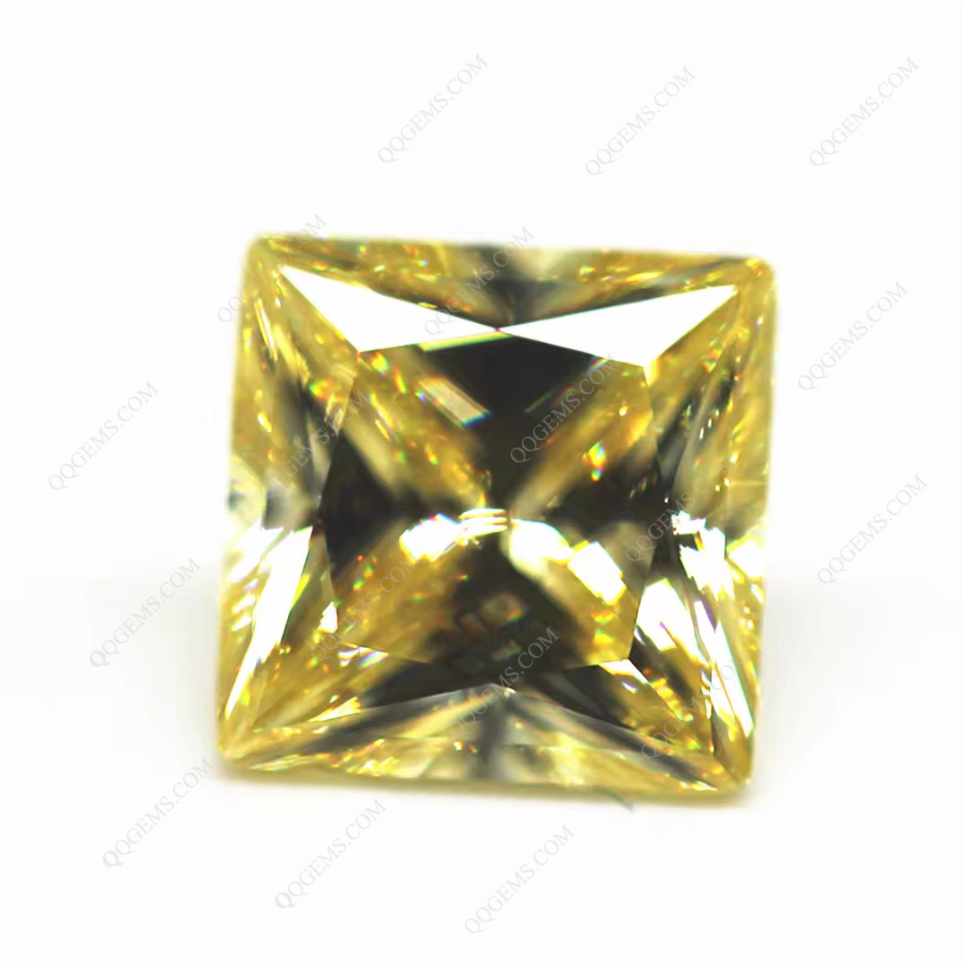 9A Grade Quality Square Princess Cut Lemon Yellow High Carbon Diamond Loose Gemstones Synthetic USA Imported Cubic Zirconia Gems - Image 2