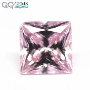 9A Grade Quality Square Princess Cut USA Light pink High Carbon Diamond Loose Gemstone Synthetic Zirconia Diamond Simulated Gems