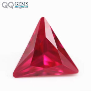 Faceted Cut Triangle Cut 5# Ruby Corundum Loose Gemstones Triangle Shape Synthetic 5# Corundum Ruby Red Sapphire Gemstones