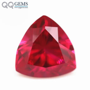 Faceted Cut Trillion Cut 5# Ruby Corundum Loose Gemstones Trillion Shape Synthetic Pigeon Blood Red 5# Corundum Ruby Gemstones