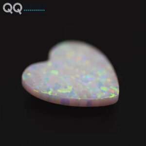Factory Price 3*3-10*10mm 92 Multicolored Heart Cabochon Opal OP#17 White Fire Opal Loose Gemstones Heart Opal Cabochon Cut Gems