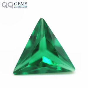 Factory Price 3*3-12*12mm Faceted Cut Triangle Cut Emerald Green Nano Gemstones Loose Stone Triangle Shape Green Nanosital Gems